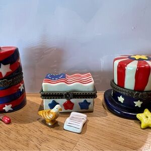 Small Ceramic America Boxes (Qty 5)